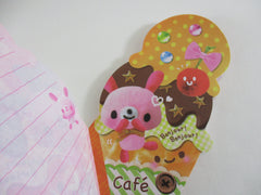 Cute Kawaii HTF Vintage Collectible Kamio Cafe Cafe Ice Cream Crepes Die Cut Notepad / Memo Pad - Stationery Designer Paper Collection