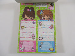 Cute Kawaii HTF Vintage Collectible Q-lia Happy Shake Girl Friends 4 x 6 Inch Notepad / Memo Pad - Stationery Designer Paper Collection