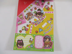 Cute Kawaii HTF Vintage Collectible Q-lia Happy Shake Girl Friends 4 x 6 Inch Notepad / Memo Pad - Stationery Designer Paper Collection