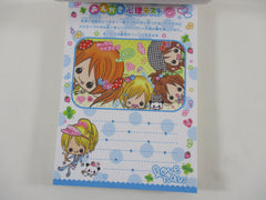 Cute Kawaii HTF Vintage Collectible Q-lia Girl Friends 4 x 6 Inch Notepad / Memo Pad - Stationery Designer Paper Collection