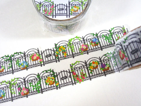 Cute Kawaii MW Washi / Masking Deco Tape - Garden Fence of Flowers - for Scrapbooking Journal Planner Craft