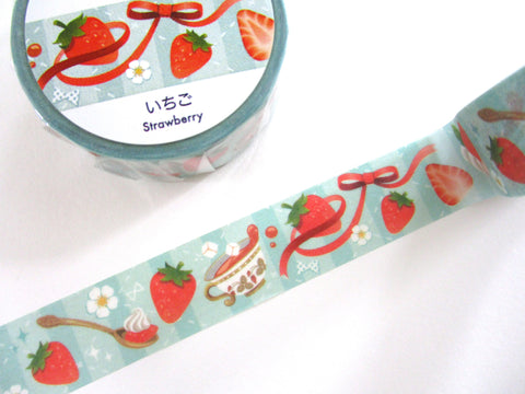 Cute Kawaii Saien Washi / Masking Deco Tape - Strawberry Fresh Fruit - for Scrapbooking Journal Planner Craft