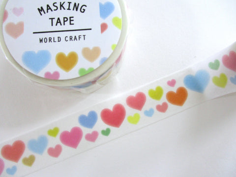 Cute Kawaii World Craft Washi / Masking Deco Tape - Hearts Love #Luv - for Scrapbooking Journal Planner Craft