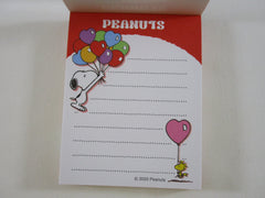 Cute Kawaii Peanuts Snoopy Mini Notepad / Memo Pad Kamio - D Balloons Heart - Stationery Designer Paper Collection