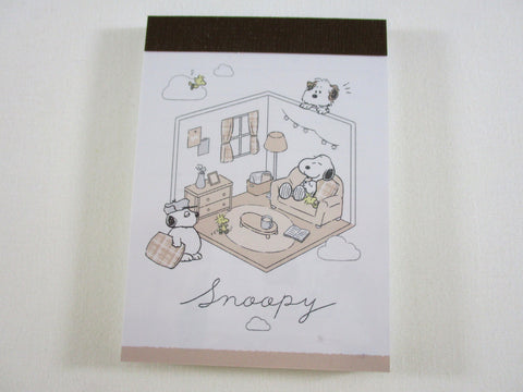 Cute Kawaii Peanuts Snoopy Mini Notepad / Memo Pad Kamio - G Sofa Room - Stationery Designer Paper Collection