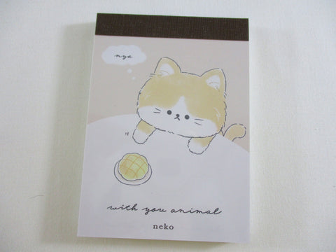 Cute Kawaii Kamio Cat Kitty with Animal nyan Mini Notepad / Memo Pad - Stationery Designer Writing Paper Collection