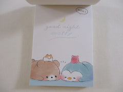 Cute Kawaii Kamio Good Night Moffy Bear Hamster Penguin Mini Notepad / Memo Pad - Stationery Designer Paper Collection