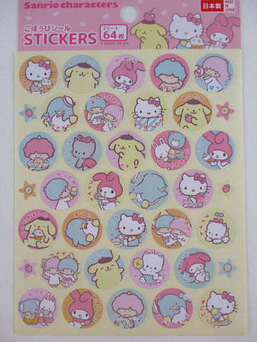 Cute Kawaii Sanrio Characters 2 Sticker Sheets - 2022 B Collectible - for Journal Planner Craft Stationery