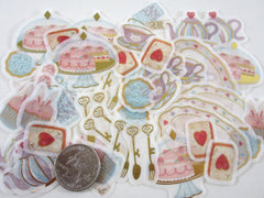 Cute Kawaii Papier Platz Flake Stickers Sack - Strawberry Cake Royal Tea Time - for Journal Agenda Planner Scrapbooking Craft Schedule