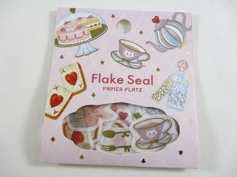 Cute Kawaii Papier Platz Flake Stickers Sack - Strawberry Cake Royal Tea Time - for Journal Agenda Planner Scrapbooking Craft Schedule (Copy)
