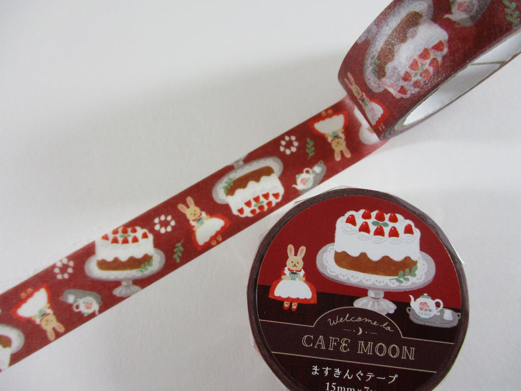 Cute Kawaii Furukawashiko Washi / Masking Deco Tape - Cafe Moon Bakery Sweet Food C Strawberry Cake - for Scrapbooking Journal Planner Craft Diary Decor Schedule