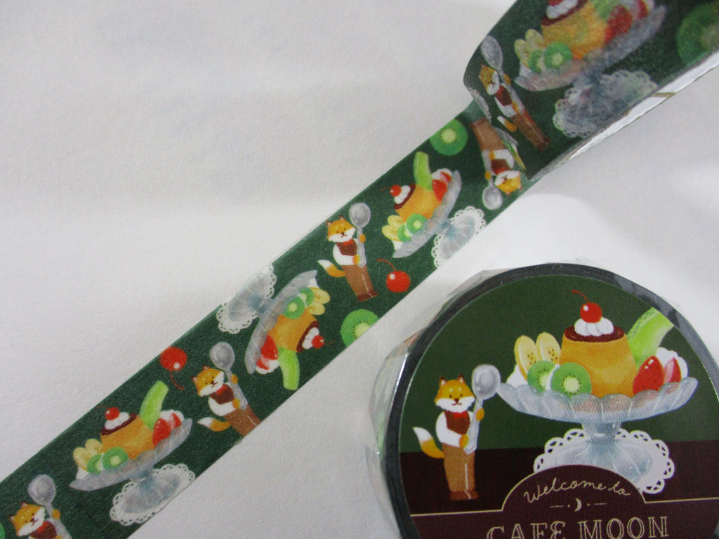 Cute Kawaii Furukawashiko Washi / Masking Deco Tape - Cafe Moon Bakery Sweet Food A Pudding Fresh Fruit - for Scrapbooking Journal Planner Craft Diary Decor Schedule