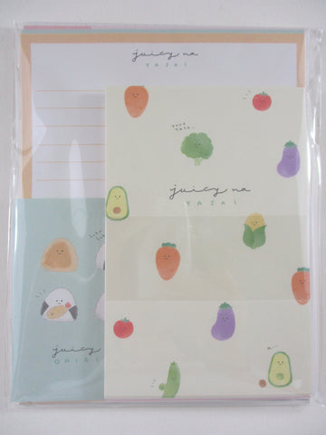 Cute Kawaii Kamio Vegetables Fruits Letter Set Pack - Stationery Writing Paper Envelope Penpal Stationary Journal Gift