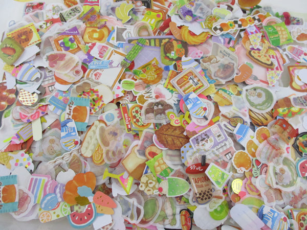 Grab Bag Stickers: 80 pcs FOOD theme flake stickers – Alwayz Kawaii