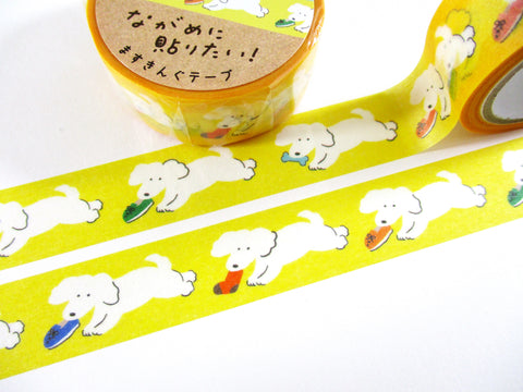 Cute Kawaii Furukawashiko Washi / Masking Deco Tape - Dog Playful Pet Friend - for Scrapbooking Journal Planner Craft Diary Decor Schedule