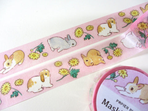 Cute Kawaii Papier Platz Washi / Masking Deco Tape - Rabbit Hop Cuteness C - for Scrapbooking Journal Planner Craft