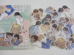 Cute Kawaii Papier Platz Flake Stickers Sack - Rabbit My Pet Friends - for Journal Agenda Planner Scrapbooking Craft