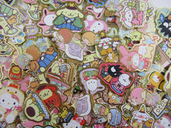 Grab Bag Stickers: 40 pcs Sanrio My Melody, Purin, Little Twin Stars, Hello Kitty, Pochacco, Keroppi, Kuromi, Tuxedosam, Cinnamoroll destash lot Washi Paper pre-owned