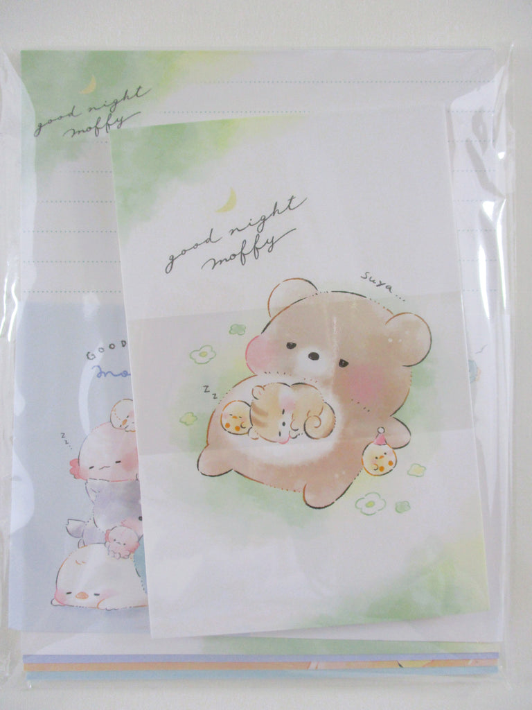 Cute Kawaii Kamio Animal Bear Good Night Moffy Letter Set Pack - Stationery Writing Paper Envelope Penpal Pen pal Stationary