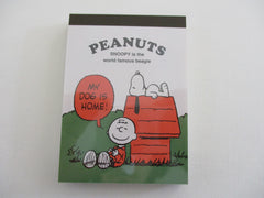 Cute Kawaii Peanuts Snoopy Mini Notepad / Memo Pad - Classic B My Dog is Home - Stationery Designer Paper Collection