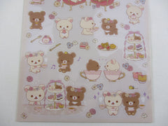 Cute Kawaii San-X Rilakkuma Bear Korilakkuma and Chairoikoguma Tea Time Sticker Sheet 2023 - A - for Planner Journal Scrapbook Craft Agenda Schedule