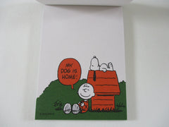 Cute Kawaii Peanuts Snoopy Mini Notepad / Memo Pad - Classic B My Dog is Home - Stationery Designer Paper Collection