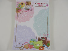 Cute Kawaii VHTF Vintage Collectible Q-lia Cafe Mode Party Sweet Bear Food theme 4 x 6 Inch Notepad / Memo Pad - Stationery Designer Paper Collection