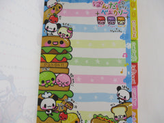 Cute Kawaii VHTF Vintage Collectible Q-lia Food Sandwich Hotdog Bread Cupcake Panda Friends 4 x 6 Inch Notepad / Memo Pad - Stationery Designer Paper Collection