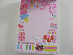 Cute Kawaii VHTF Vintage Collectible Kamio My Favorite Time Sweet Love Food Cake 4 x 6 Inch Notepad / Memo Pad - Stationery Designer Paper Collection