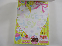 Cute Kawaii VHTF Vintage Collectible Kamio My Favorite Time Sweet Love Food Cake 4 x 6 Inch Notepad / Memo Pad - Stationery Designer Paper Collection