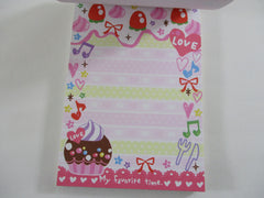Cute Kawaii VHTF Vintage Collectible Kamio My Favorite Time Sweet Love Food Cake 4 x 6 Inch Notepad / Memo Pad - Stationery Designer Paper Collection