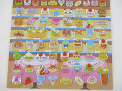 Cute Kawaii Lemon Animal Sweet Shop Cat Bear Rabbit Cupcake Food Large Sponge Puffy Sticker Sheet - for Journal Planner Craft Stationery Scrapbook Notebook Agenda Schedule