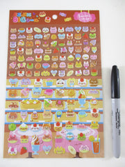 Cute Kawaii Lemon Animal Sweet Shop Cat Bear Rabbit Cupcake Food Large Sponge Puffy Sticker Sheet - for Journal Planner Craft Stationery Scrapbook Notebook Agenda Schedule