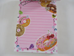 Cute Kawaii VHTF Vintage Collectible Crux Fancy Sweet Donuts Food Theme 4 x 6 Inch Notepad / Memo Pad - Stationery Designer Paper Collection