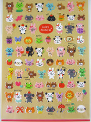 Cute Kawaii Animal Lucky Cat Panda Rabbit Zoo Safari Pet Monkey Pig Frog Lion Bear Strawberry Sticker Sheet - for Journal Planner Agenda Stationery Scrapbook Craft