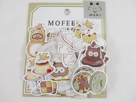 Cute Kawaii Mori Flake Stickers Sack - Animal Bear Dog Cookies Cake Bakery - for Journal Agenda Planner Scrapbooking Craft Schedule stationery