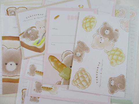 Cute Kawaii Crux Bread Bakery Bear Friend Toast  Letter Sets Stationery - writing paper envelope penpal