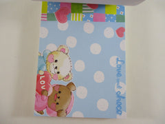 Cute Kawaii HTF Vintage Collectible Crux Choco Bear Love 4 x 6 Inch Notepad / Memo Pad - Stationery Designer Paper Collection