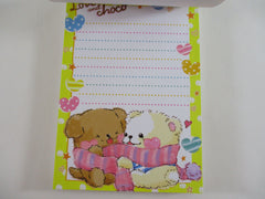 Cute Kawaii HTF Vintage Collectible Crux Choco Bear Love 4 x 6 Inch Notepad / Memo Pad - Stationery Designer Paper Collection