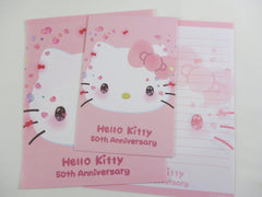 Cute Kawaii Sanrio Hello Kitty 50th Anniversary Letter Set - Writing Papers Envelope Stationery Gift preowned