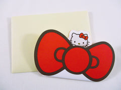 Cute Kawaii Sanrio Hello Kitty Classic Bow Mini Gift Message Card - Small Writing Note Envelope Set Stationery