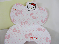 Cute Kawaii Sanrio Hello Kitty Classic Bow Mini Gift Message Card - Small Writing Note Envelope Set Stationery