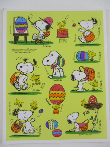 VHTF Vintage Cute Kawaii Peanuts Snoopy Sticker Sheet - for Journal Planner Craft Stationery Decor Scrapbook Collectible