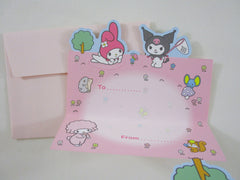 Cute Kawaii HTF Collectible Sanrio My Melody Kuromi Mini Gift Message Card 2005 - Small Writing Note Envelope Set Stationery