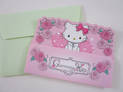 Cute Kawaii HTF Collectible Sanrio Charmmy Kitty Cat Mini Gift Message Card 2006 - Small Writing Note Envelope Set Stationery