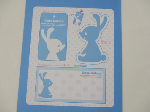 Rare ❤︎ Vintage *ੈ✩‧₊˚ Collectible ✿  Gift - Cute Kawaii DIY Paper Cut-outs Note Cards / Tags / Bookmarks - Blue Bunny Rabbit