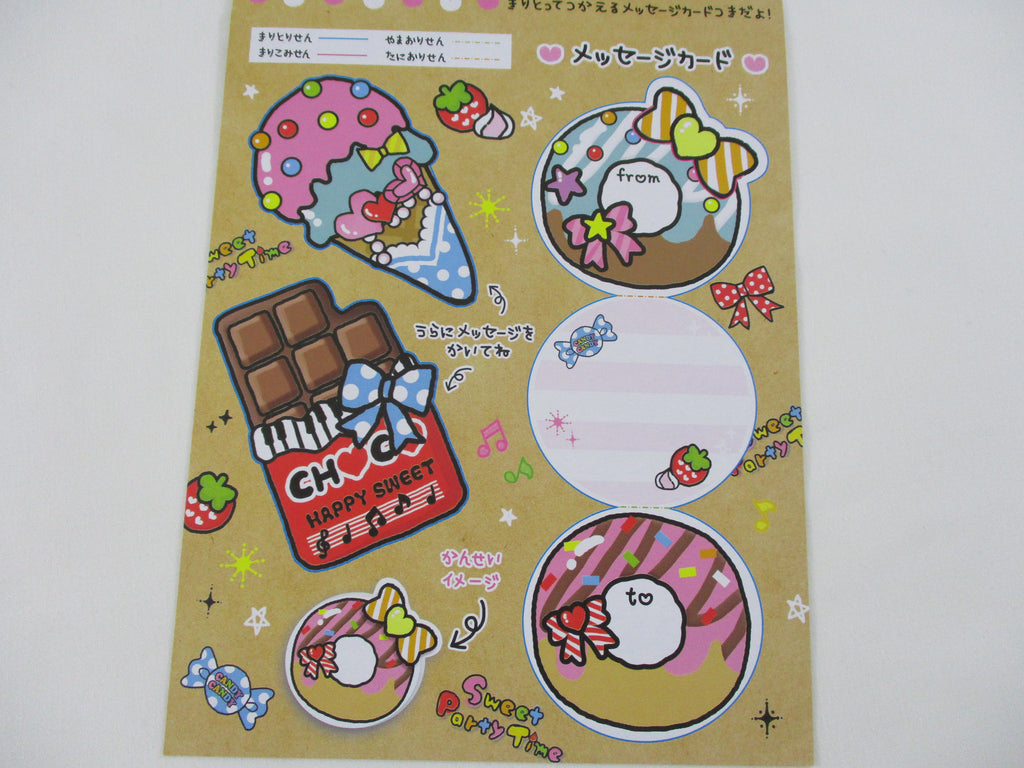 Rare ❤︎ Vintage *ੈ✩‧₊˚ Collectible ✿  Gift - Cute Kawaii DIY Paper Cut-outs Note Cards / Tags / Bookmarks - Happy Sweet Ice Cream Donut