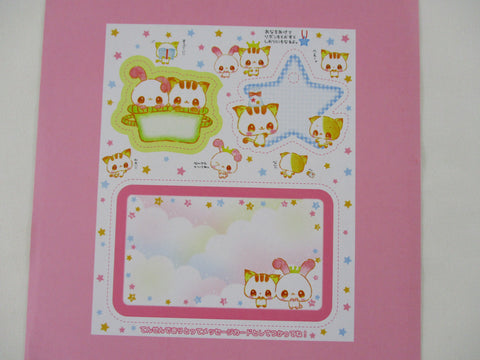 Rare ❤︎ Vintage *ੈ✩‧₊˚ Collectible ✿  Gift - Cute Kawaii DIY Paper Cut-outs Note Cards / Tags / Bookmarks - Cat and Rabbit Friends