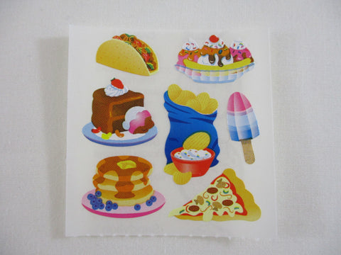 Sandylion Pizza Chips Taco Cake Ice Cream Food Sticker Sheet / Module - Vintage & Collectible