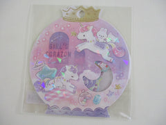 Cute Kawaii Q-Lia Unicorn Dream Rabbit Corazon Flake Stickers Sack - Collectible Journal Planner Craft Scrapbook Agenda